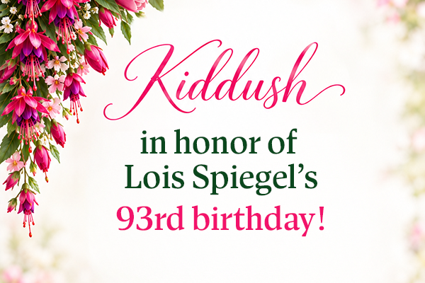 Kiddush in honor of Lois Spiegel's 93rd birthday!